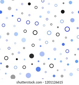 Light BLUE vector seamless cover with spots. Blurred bubbles on abstract background with colorful gradient. Pattern for trendy fabric, wallpapers.