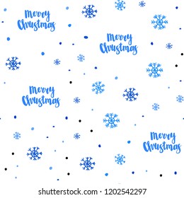 Light BLUE vector seamless cover with beautiful snowflakes. Modern geometrical abstract illustration with snowflakes. Design for textile, fabric, wallpapers.
