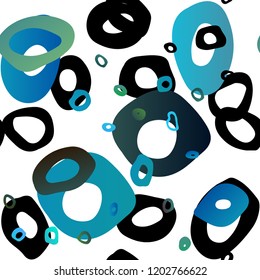 Light BLUE vector seamless cover with circles. Modern abstract illustration with colorful water drops. Pattern for design of fabric, wallpapers.