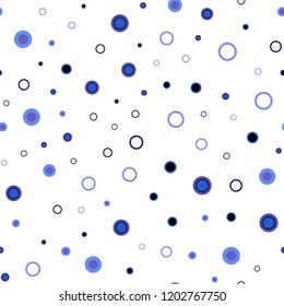 Light BLUE vector seamless cover with spots. Blurred decorative design in abstract style with bubbles. Pattern for trendy fabric, wallpapers.