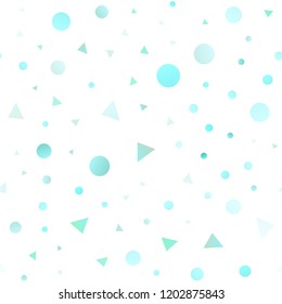 Light BLUE vector seamless cover in polygonal style with circles. Modern abstract illustration with colorful dots, lines. Trendy design for wallpaper, fabric makers.