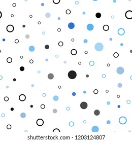 Light BLUE vector seamless cover with spots. Modern abstract illustration with colorful water drops. Pattern for design of window blinds, curtains.