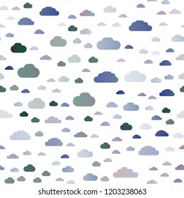 Light BLUE vector seamless cover with clouds. Illustration with abstract gradient clouds. Design for textile, fabric, wallpapers.