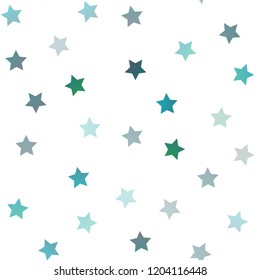 Light BLUE vector seamless cover with small and big stars. Decorative shining illustration with stars on abstract template. The pattern can be used for new year ad, booklets.