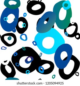 Light BLUE vector seamless cover with circles. Colorful illustration with blurred circles in nature style. Design for textile, fabric, wallpapers.