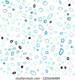 Light BLUE vector seamless cover with circles. Glitter abstract illustration with blurred drops of rain. Trendy design for wallpaper, fabric makers.