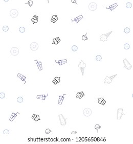 Light BLUE vector seamless cover with cuisine gourmet. Fast Food on blurred abstract background with colorful gradient. Pattern for menu of cafes, bars, restaurants.