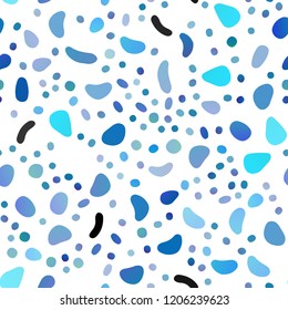 Light BLUE vector seamless cover with circles. Blurred bubbles on abstract backdrop with colorful gradient. Design for textile, fabric, wallpapers.