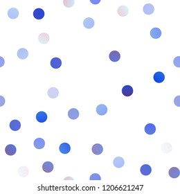Light BLUE vector seamless cover with spots. Abstract illustration with colored bubbles in nature style. Pattern can be used as texture of water, rain drops.
