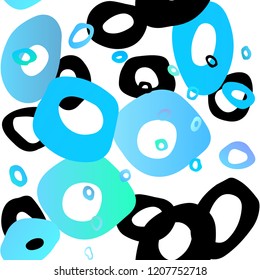 Light BLUE vector seamless cover with circles. Abstract illustration with colored bubbles in nature style. Trendy design for wallpaper, fabric makers.