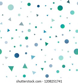 Light BLUE vector seamless cover in polygonal style with circles. Modern abstract illustration with colorful dots, lines. Trendy design for wallpaper, fabric makers.