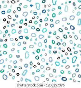 Light BLUE vector seamless cover with circles. Blurred decorative design in abstract style with bubbles. Pattern for design of fabric, wallpapers.