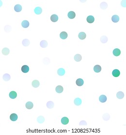 Light BLUE vector seamless cover with spots. Abstract illustration with colored bubbles in nature style. The pattern can be used for aqua ad, booklets.