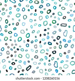 Light BLUE vector seamless cover with circles. Abstract illustration with colored bubbles in nature style. Pattern for design of window blinds, curtains.