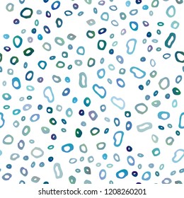 Light BLUE vector seamless cover with circles. Glitter abstract illustration with blurred drops of rain. Trendy design for wallpaper, fabric makers.