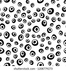 Light BLUE vector seamless cover with circles. Blurred decorative design in abstract style with bubbles. Pattern for trendy fabric, wallpapers.