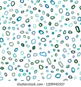 Light BLUE vector seamless cover with circles. Illustration with set of shining colorful abstract circles. Pattern for trendy fabric, wallpapers.