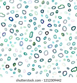 Light BLUE vector seamless cover with circles. Abstract illustration with colored bubbles in nature style. Design for textile, fabric, wallpapers.