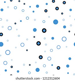 Light BLUE vector seamless cover with spots. Blurred decorative design in abstract style with bubbles. Design for textile, fabric, wallpapers.