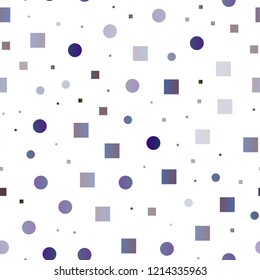 Light BLUE vector seamless cover with circles, cubes. Colorful illustration with circles, squares in nature style. Pattern for trendy fabric, wallpapers.