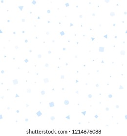 Light BLUE vector seamless cover with polygonal style with circles. Decorative design in abstract style with lines, dots, cubes. Pattern for design of window blinds, curtains.