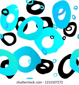 Light BLUE vector seamless cover with circles. Blurred bubbles on abstract backdrop with colorful gradient. Design for textile, fabric, wallpapers.