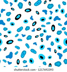 Light BLUE vector seamless cover with spots. Illustration with set of shining colorful abstract circles. Template for business cards, websites.
