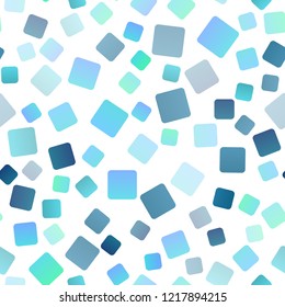 Light BLUE vector seamless cover in polygonal style. Rectangles on abstract background with colorful gradient. The template can be used as a background.