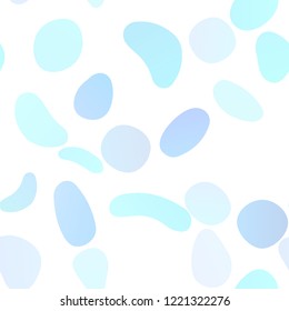 Light BLUE vector seamless cover with circles. Colorful illustration with blurred circles in nature style. Design for textile, fabric, wallpapers.