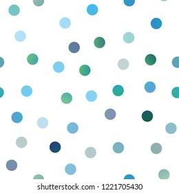 Light BLUE vector seamless cover with spots. Glitter abstract illustration with blurred drops of rain. The pattern can be used for aqua ad, booklets.