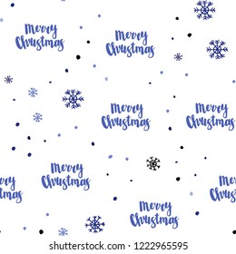 Light BLUE vector seamless cover with beautiful snowflakes. Colorful snowflakes with gradient on abstract background. Design for textile, fabric, wallpapers.