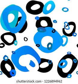 Light BLUE vector seamless cover with circles. Abstract illustration with colored bubbles in nature style. Trendy design for wallpaper, fabric makers.