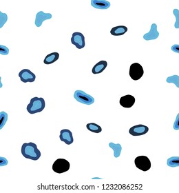 Light BLUE vector seamless cover with spots. Blurred bubbles on abstract background with colorful gradient. Design for textile, fabric, wallpapers.