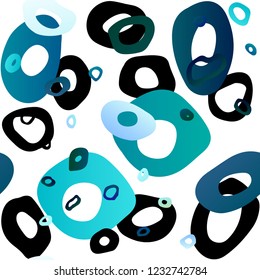 Light BLUE vector seamless cover with circles. Blurred decorative design in abstract style with bubbles. Pattern for design of window blinds, curtains.