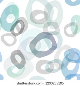Light BLUE vector seamless cover with circles. Abstract illustration with colored bubbles in nature style. Pattern for design of window blinds, curtains.