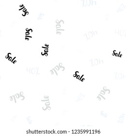 Light BLUE vector seamless cover with symbols of 40 % sales. Shining colorful illustration with isolated selling prices. Backdrop for ads, leaflets of Black Friday.