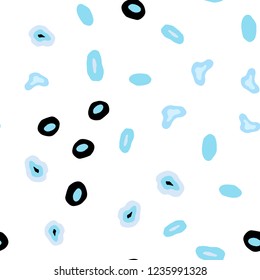 Light BLUE vector seamless cover with spots. Modern abstract illustration with colorful water drops. Template for business cards, websites.
