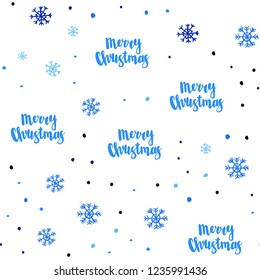 Light BLUE vector seamless cover with beautiful snowflakes. Colorful snowflakes with gradient on abstract background. Trendy design for wallpaper, fabric makers.