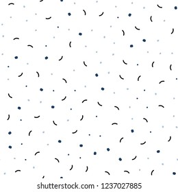 Light BLUE vector seamless cover with spots, lines. Abstract illustration with colorful discs and triangles. Design for textile, fabric, wallpapers.