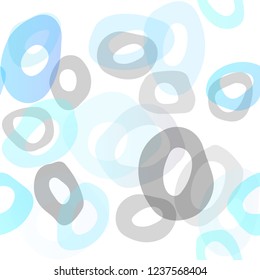 Light BLUE vector seamless cover with circles. Illustration with set of shining colorful abstract circles. Pattern for design of window blinds, curtains.