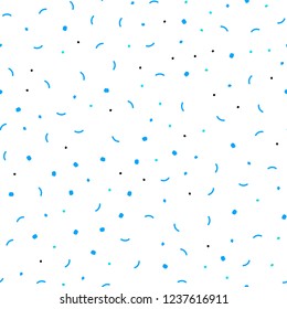 Light BLUE vector seamless cover with spots, lines. Illustration with set of colorful abstract circles and lines. Pattern for design of fabric, wallpapers.