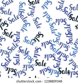 Light BLUE vector seamless cover with symbols of 70, 90 % sales. Abstract illustration with colorful gradient symbols of sales. Design for business ads, commercials.