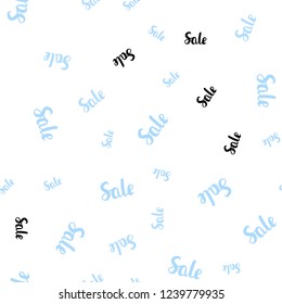Light BLUE vector seamless cover with symbols of sales. Gradient illustration with discount signs on white backdrop. Backdrop for mega promotions, discounts.