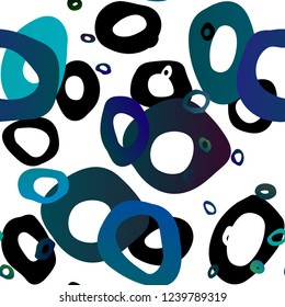 Light BLUE vector seamless cover with circles. Blurred decorative design in abstract style with bubbles. Trendy design for wallpaper, fabric makers.