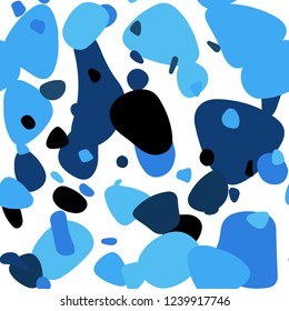 Light BLUE vector seamless cover with spots. Modern abstract illustration with colorful water drops. Texture for window blinds, curtains.