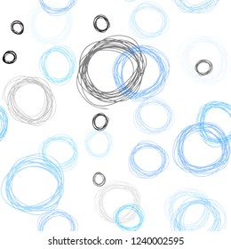 Light BLUE vector seamless cover with spots. Abstract illustration with colored bubbles in nature style. Pattern for trendy fabric, wallpapers.