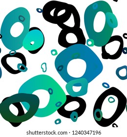 Light BLUE vector seamless cover with circles. Blurred bubbles on abstract backdrop with colorful gradient. Design for textile, fabric, wallpapers.
