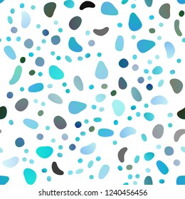 Light BLUE vector seamless cover with circles. Colorful illustration with blurred circles in nature style. Pattern for design of fabric, wallpapers.