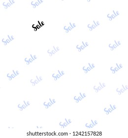 Light BLUE vector seamless cover with symbols of sales. Gradient illustration with discount signs on white backdrop. Backdrop for super sales on Black Friday.
