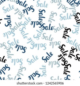 Light BLUE vector seamless cover with symbols of 70, 90 % sales. Gradient illustration with discount signs on white backdrop. Backdrop for super sales on Black Friday.